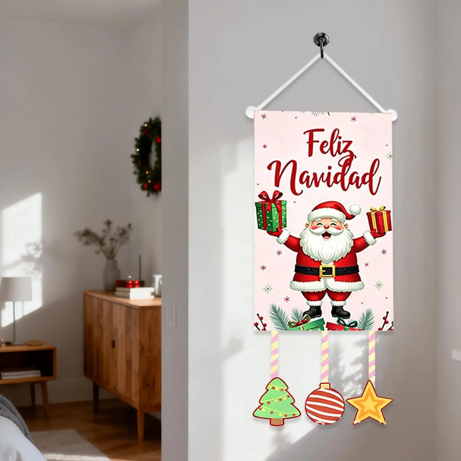 Merry Christmas Flag Waterproof Holiday Decor Decorative Banner Qme