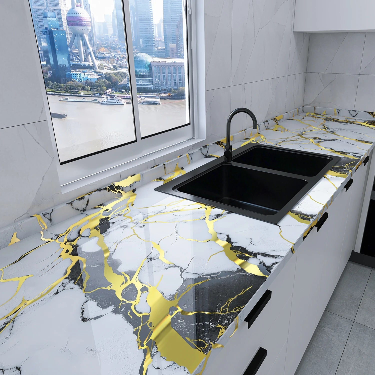 Self-Adhesive Oil-Proof Waterproof Heat-Resistant High-Temperature Resistant Oil Fume Sticker Suitable For Kitchen Countertop. Qme yaoshitangjin 40cmX1m