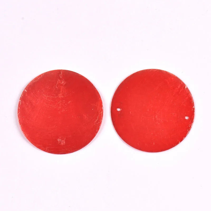 5/10pcs Colorful Round 2 Hole Shells Pendant Hanger DIY Jewelry Making Necklace Charms Gift Decoration Handmade Accessoires 50mm Qme c3649-4 10Pcs a bag