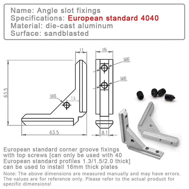 2 Angle Slot Connector 2020 3030 4040 Panel Iinstallation Board Qme 4040 4pcs