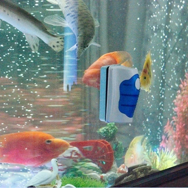 Fish Tank Glass Scraper Cleaner Floating Aquarium Magnetic Clean Qme