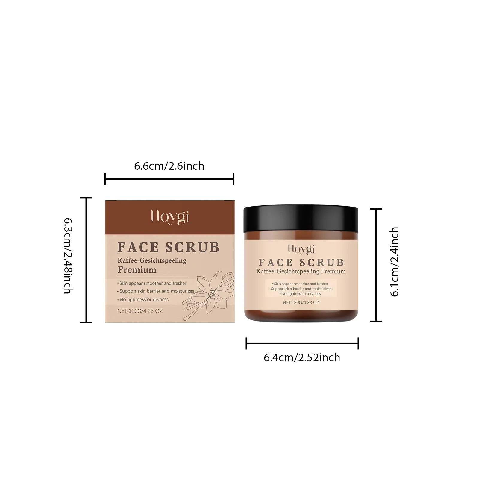 Vanilla Coffee Facial Scrub Deep Cleansing Oil Control Face Exfoliator Dual Scrubbing Particles Nourishing Smooth Glowing Skin Qme 120g Boxed