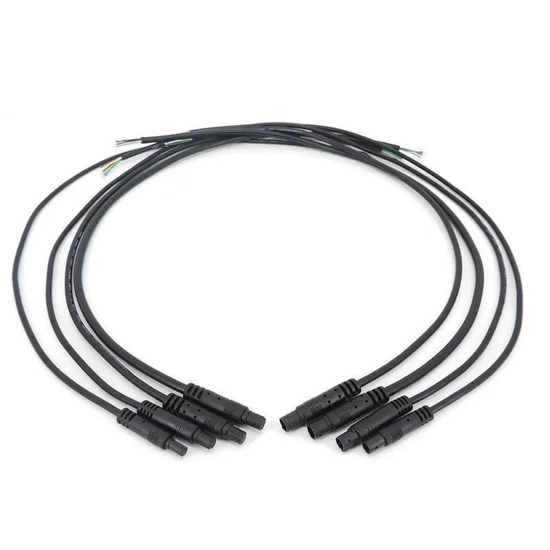 3pcs DIY 4pin core Car DVR Camera Extension Cable HD Monitor Vehicle Rear View/Back Up Camera Wire Male Female Plug Cord Qme