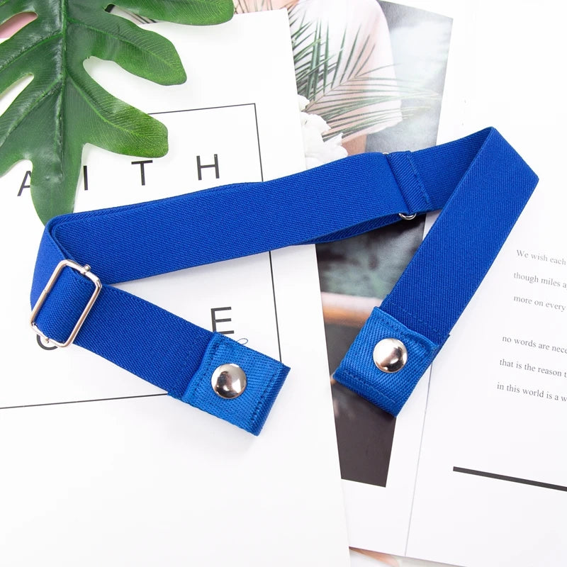 Buckle-free Elastic Invisible Belt Women Without Buckle Jeans Easy Qme ROYAL BLUE 60-95cm China Mainland
