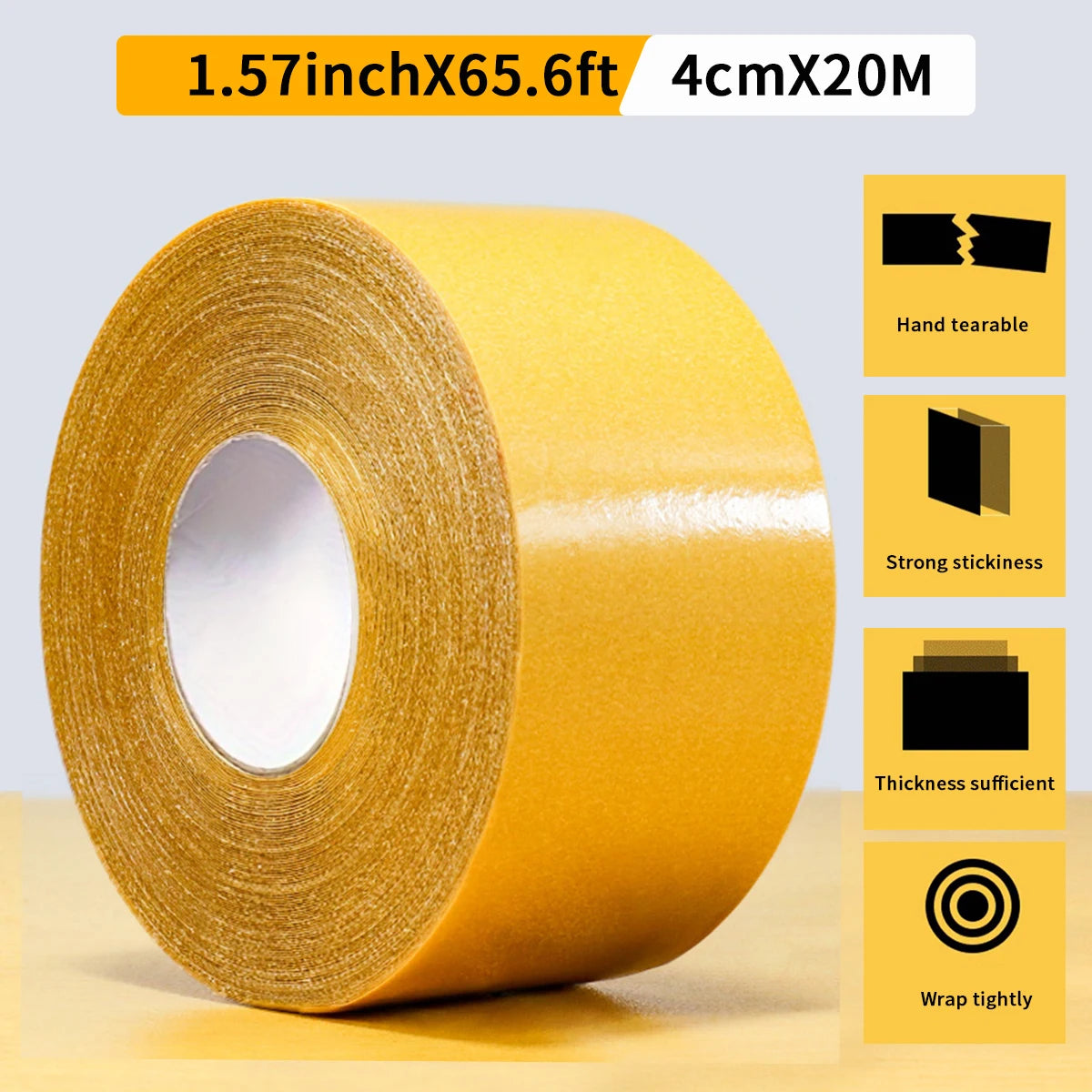 High Adhesive Strength Mesh Double-Sided Duct Tape - Weatherproof, Invisible, Quick & Seamless Installation for Carpet, Weddings Qme 4cmX20m