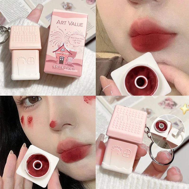 Matte Lipstick Berry Wine Soft Velvet Lip Mud Korean Makeup Solid Lip Gloss Non Stick Cup Lasting Moisturizing Light Lip Tint Qme