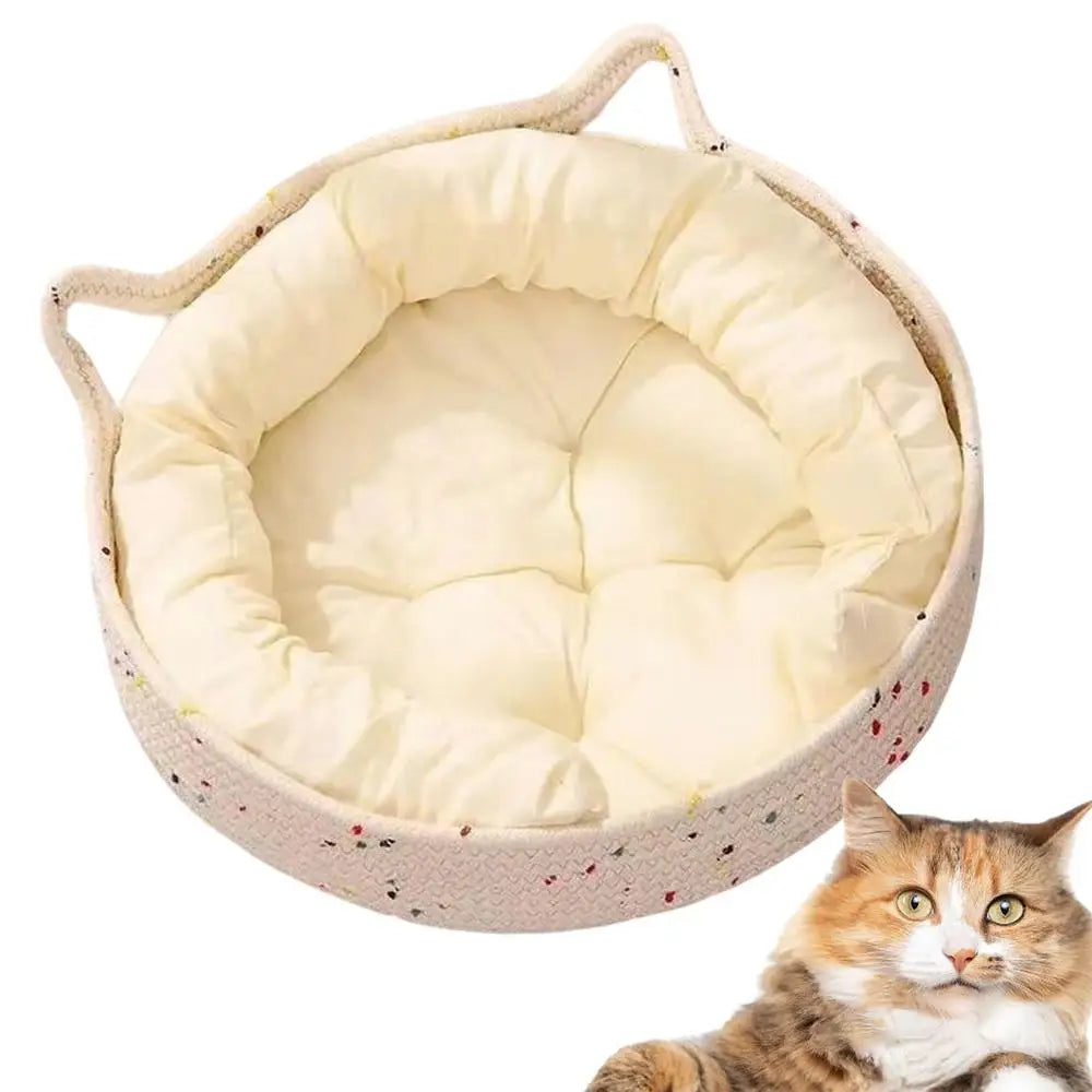 Pet Bed Sleeping Pad Round Cat Cotton Rope Nest Cushion Supplies Qme B China Mainland