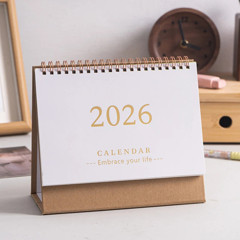 2026 Mini Desk Calendar Simple Creative Desktop Ornaments Calendar Plan Punch Card Calendar Notepad Calendar Anniversary Gift Qme