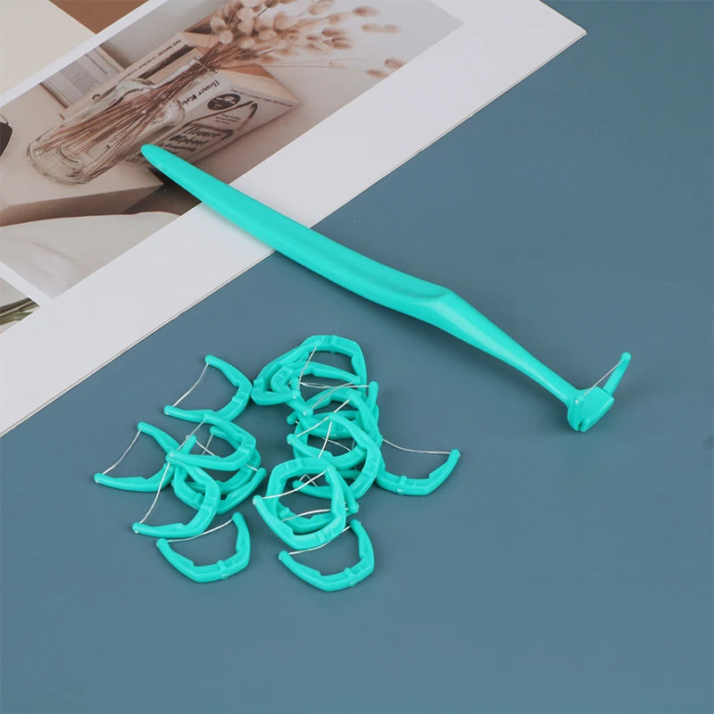 Replaceable Dental Floss Sticks Oral Cleaning Reusable Teeth Care Qme
