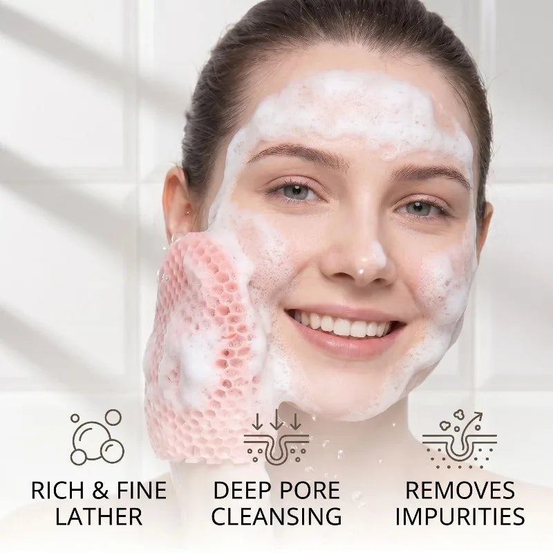 Honeycomb Exfoliating Shower Finger Caps Body Scrub Cleansing Bath Qme