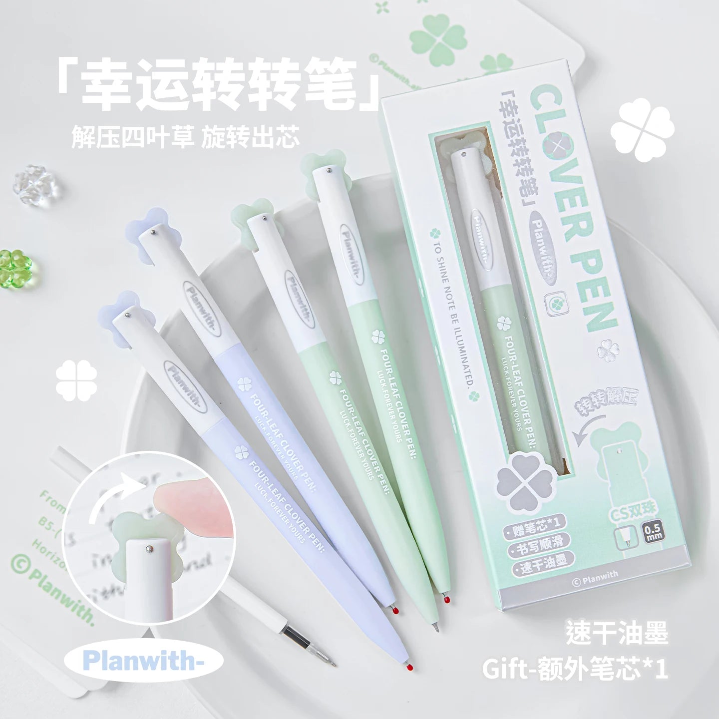 TIANZI Needle Type Gel Ink Pens Blue/Green 0.5mm Liquid Ballpoint Pen Students Stationery School Office Writing Tool Qme