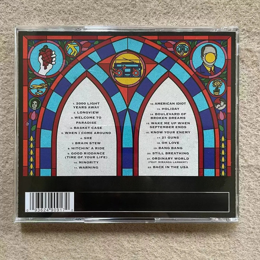 Retro Punk Music CD, Stained Glass Style Group Portrait Themed Cover, Greatest Hits Track Collection for Music Lover Qme