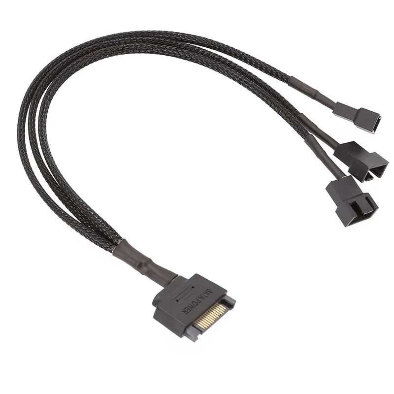 30CM 4Pin To 3-way Y Splitter Cable Fan 4-pin To 3x4Pin/3Pin PC Computer Notebook Computer Accessories Extension Cable Qme