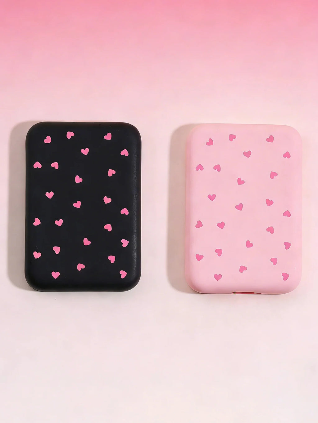 1 Black Pink Heart-shaped TPU Charging Protective Case Compatible Qme