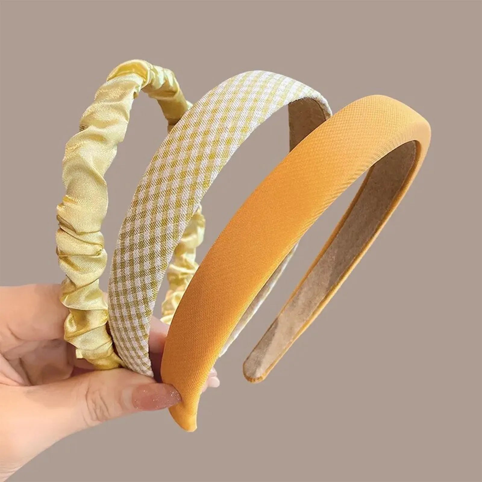 3pcs Set Fashion Headbands for Women Girls Pearl Hair Bands Versatile Simple Hairband Hair Hoop Hair Accessories Headwear Qme Yellow