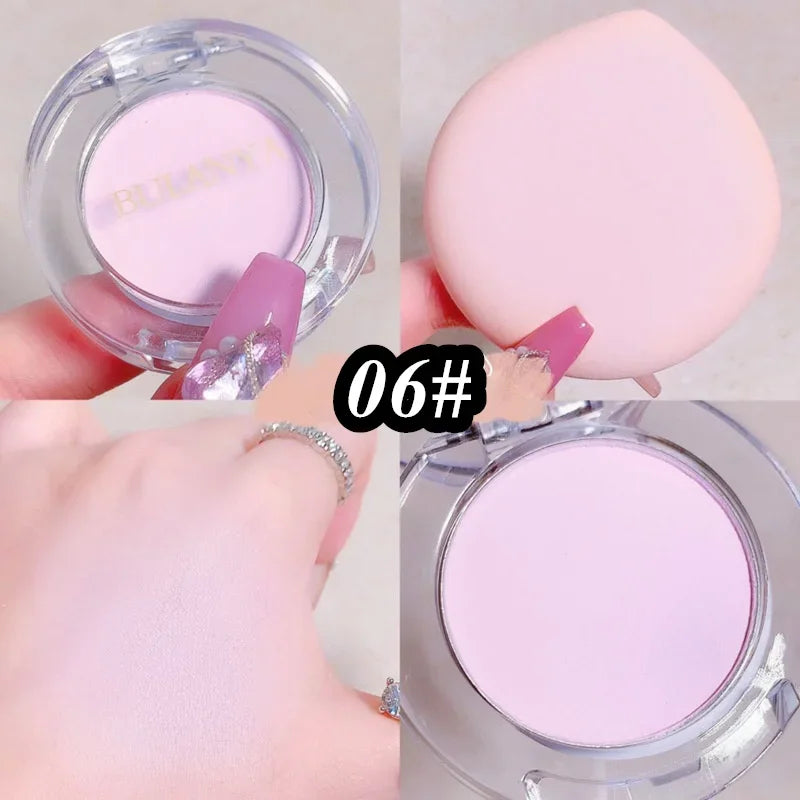 New 6 Colors Blush Makeup Palette Mineral Powder Red Rouge Lasting Natural Cream Cheek Tint Orange Peach Pink Blush Cosmetic Qme B-6