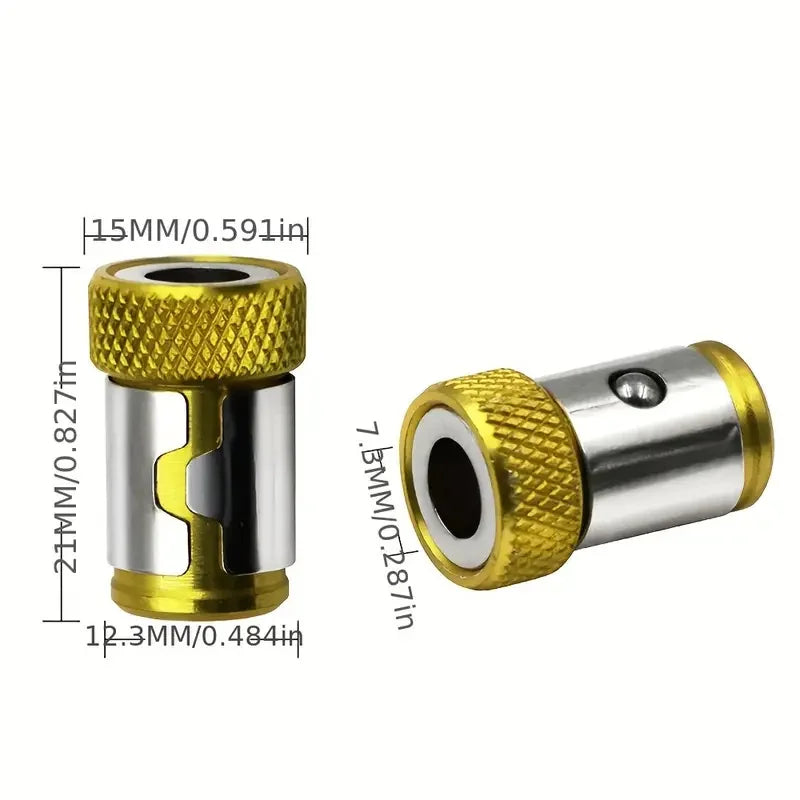 5Pcs Alloy Magnetic Ring Bit Electric Magnetic Ring Screwdriver Bits Head Holder Anti-Corrosion Strong Magnetizer Bit Tool Qme