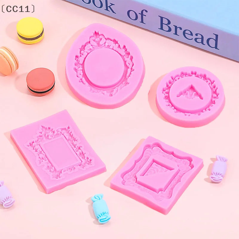 CC114Pcs Silicone Frame Molds Chocolate Mini Air Dry Clay Polymer Qme
