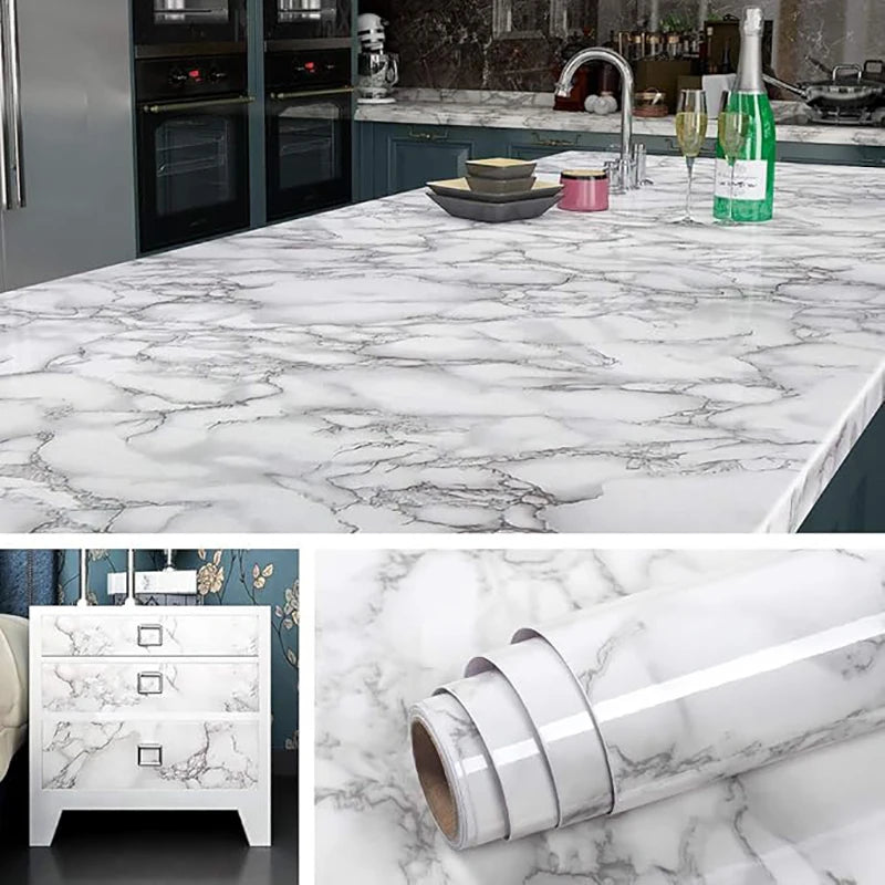 Peel Off Adhesive Tape Wallpaper Sticker 55cm Cooking Bench Kitchen Cabinets Wallpaper Waterproof and Oil Resistant Wall Home Qme