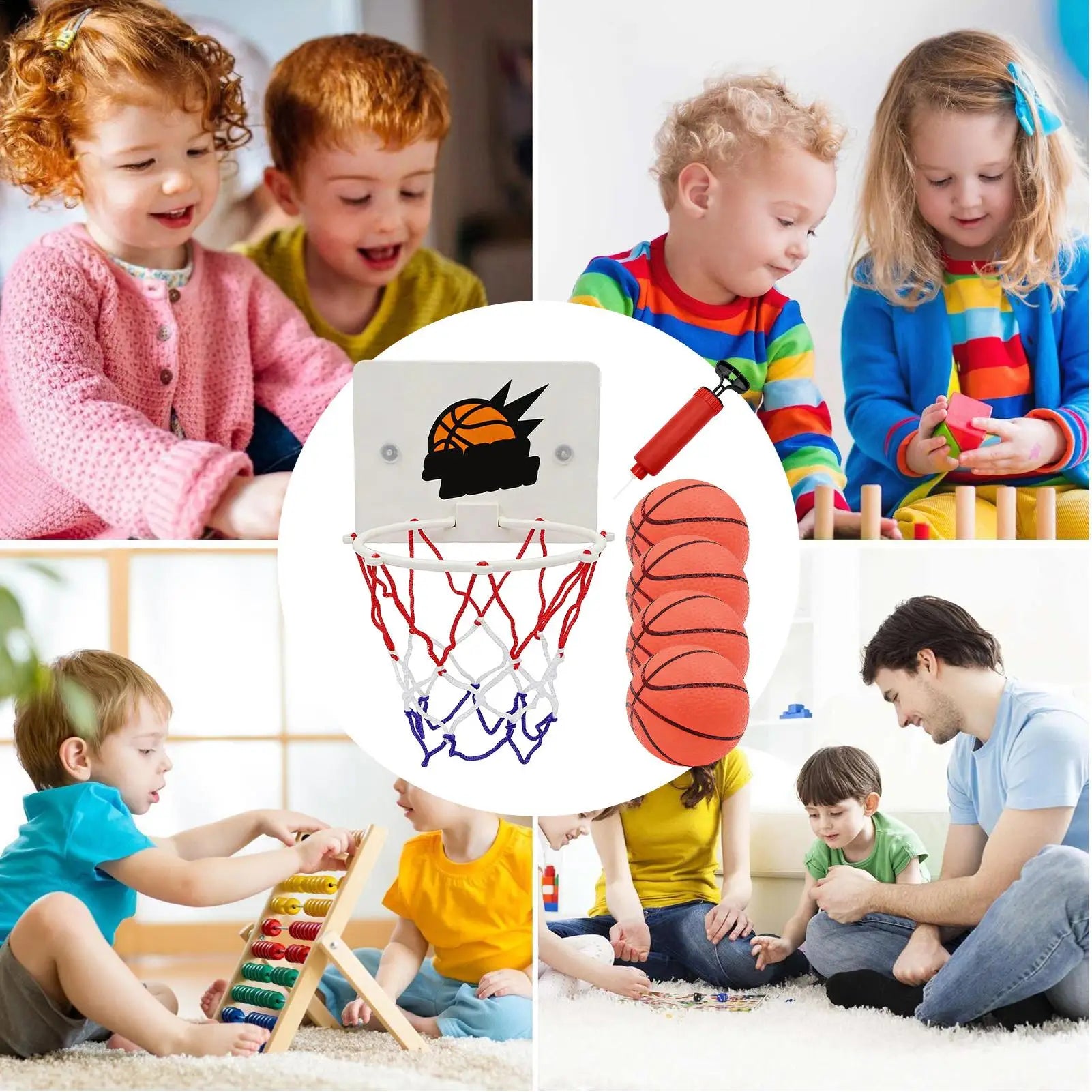 Kids Basketball Hoop Small Suction Cup Game No Drilling Basketball Hoop Games for Kids Boys Girls Exercise Home Classroom Qme