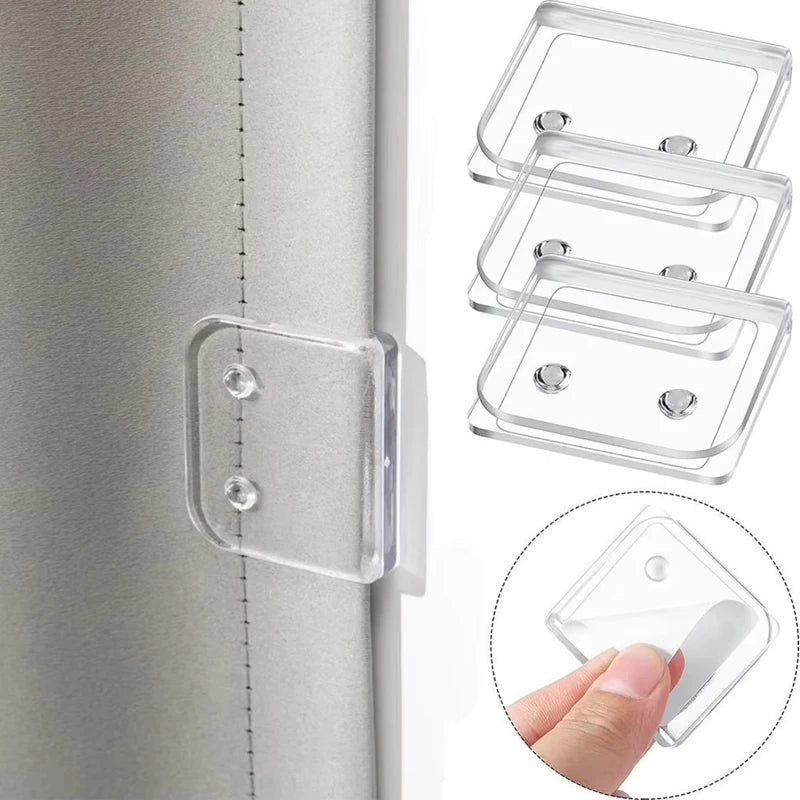 Clips para cortina de ducha de baño, fijador autoadhesivo de plástico a prueba de viento, gancho de Clip de borde transparente, Qme