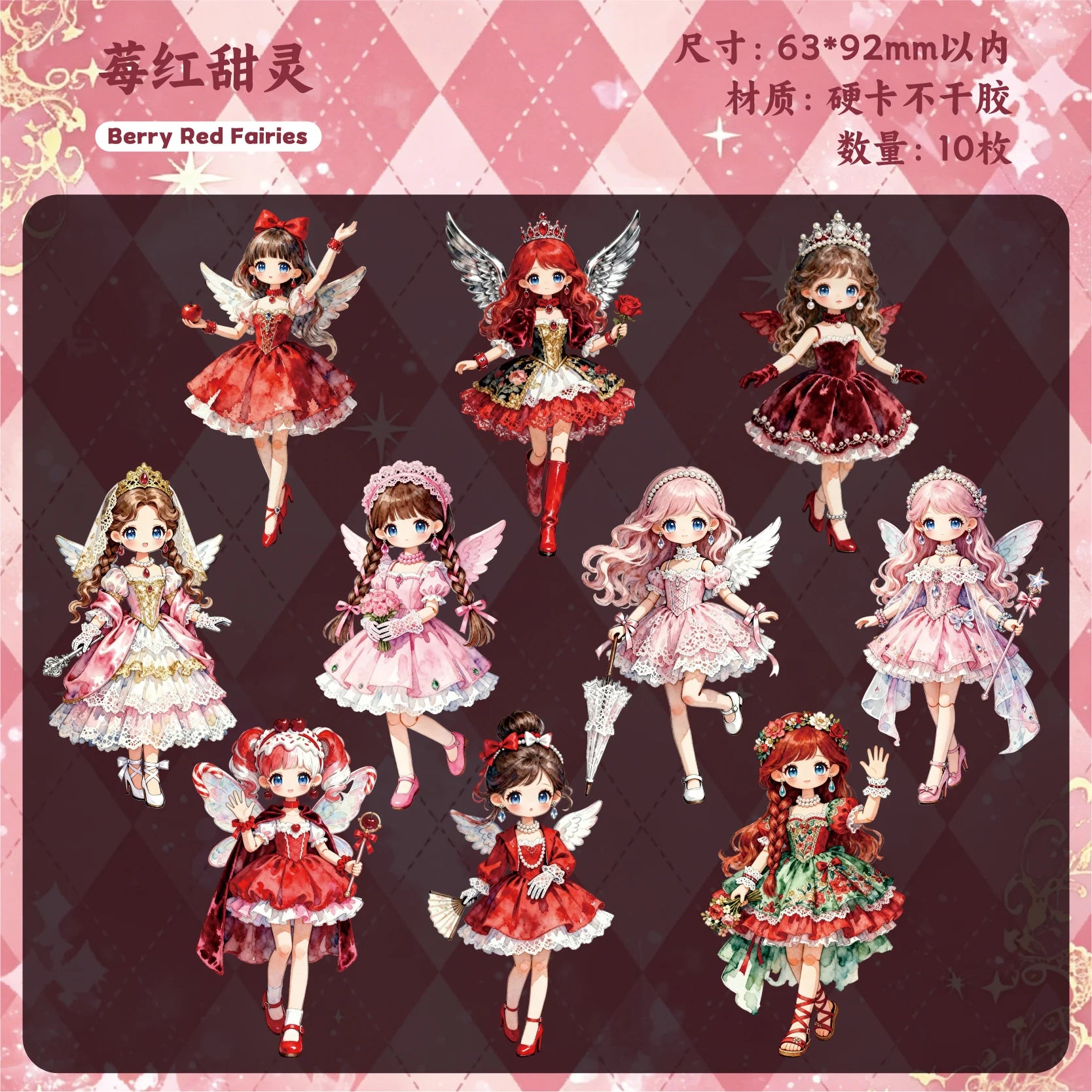 Vintage Story Lolita Angel Girls Stickers, Sweet Doll Character Collage Supplies for Journals, Multi-purpose Decorative Stickers Qme C
