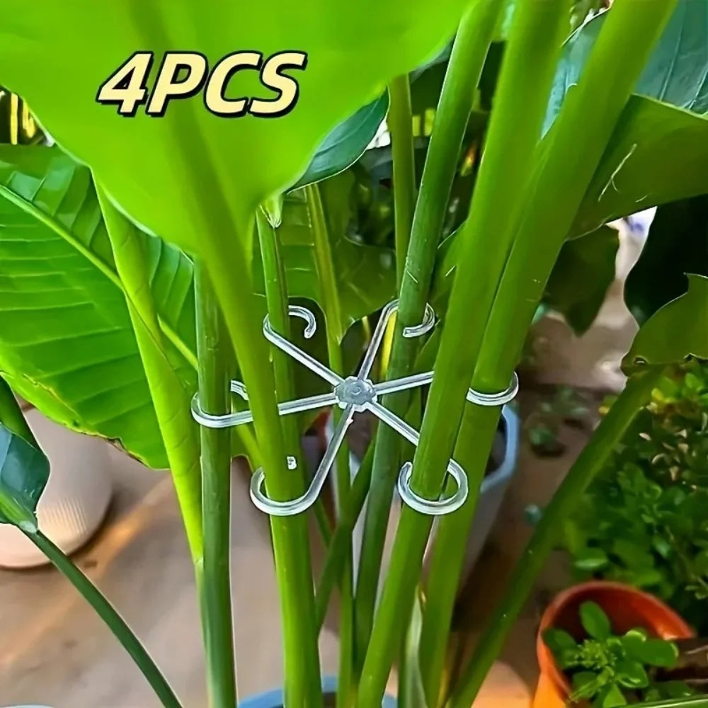 4Pcs Plant Stem Support Clips Turtle Back Bamboo Flower Stem Fixing Rack Climbing Support Holder Hydroponic Tree Branch Fixation Qme