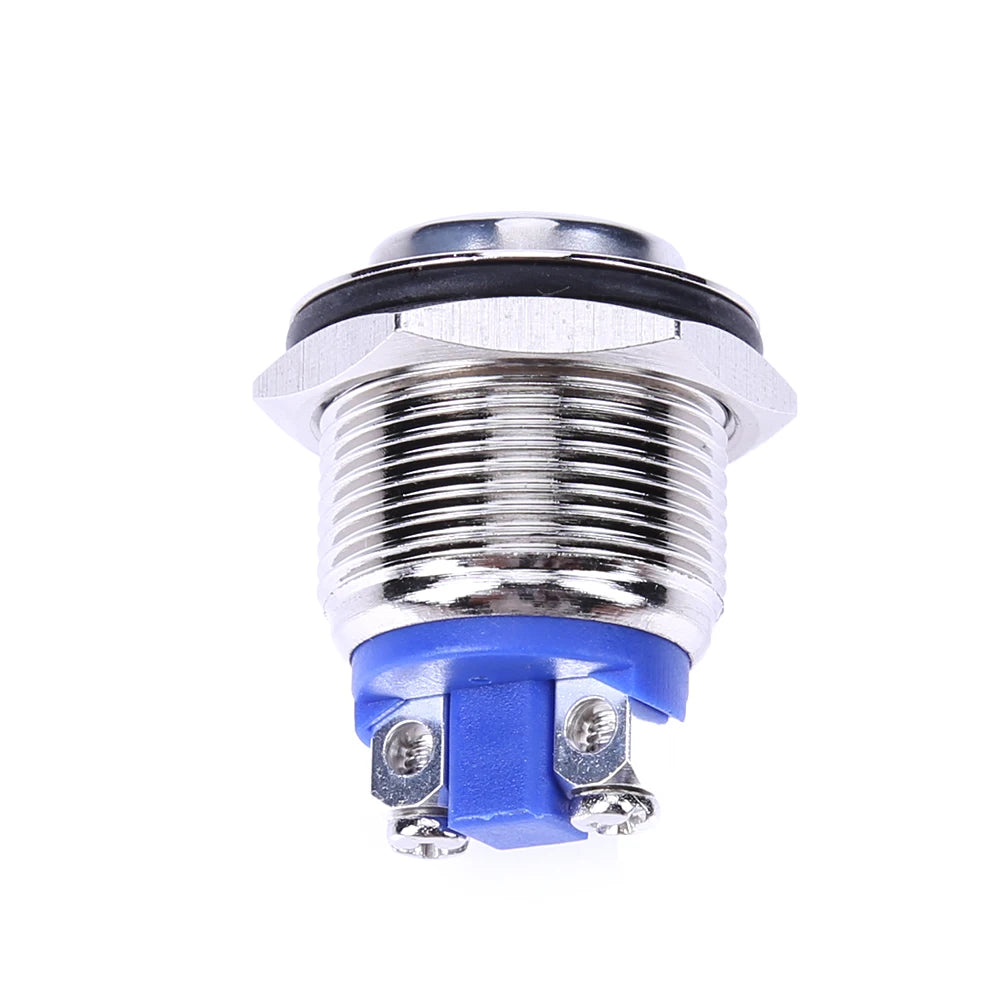 Silver 19mm 12V Waterproof Metal Car On Off Push Button Switch Qme