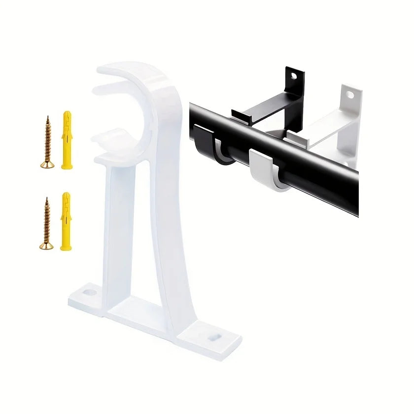 Curtain Rod Bracket, Heavy Duty Metal Wall Mount Support for Curtain Poles Qme