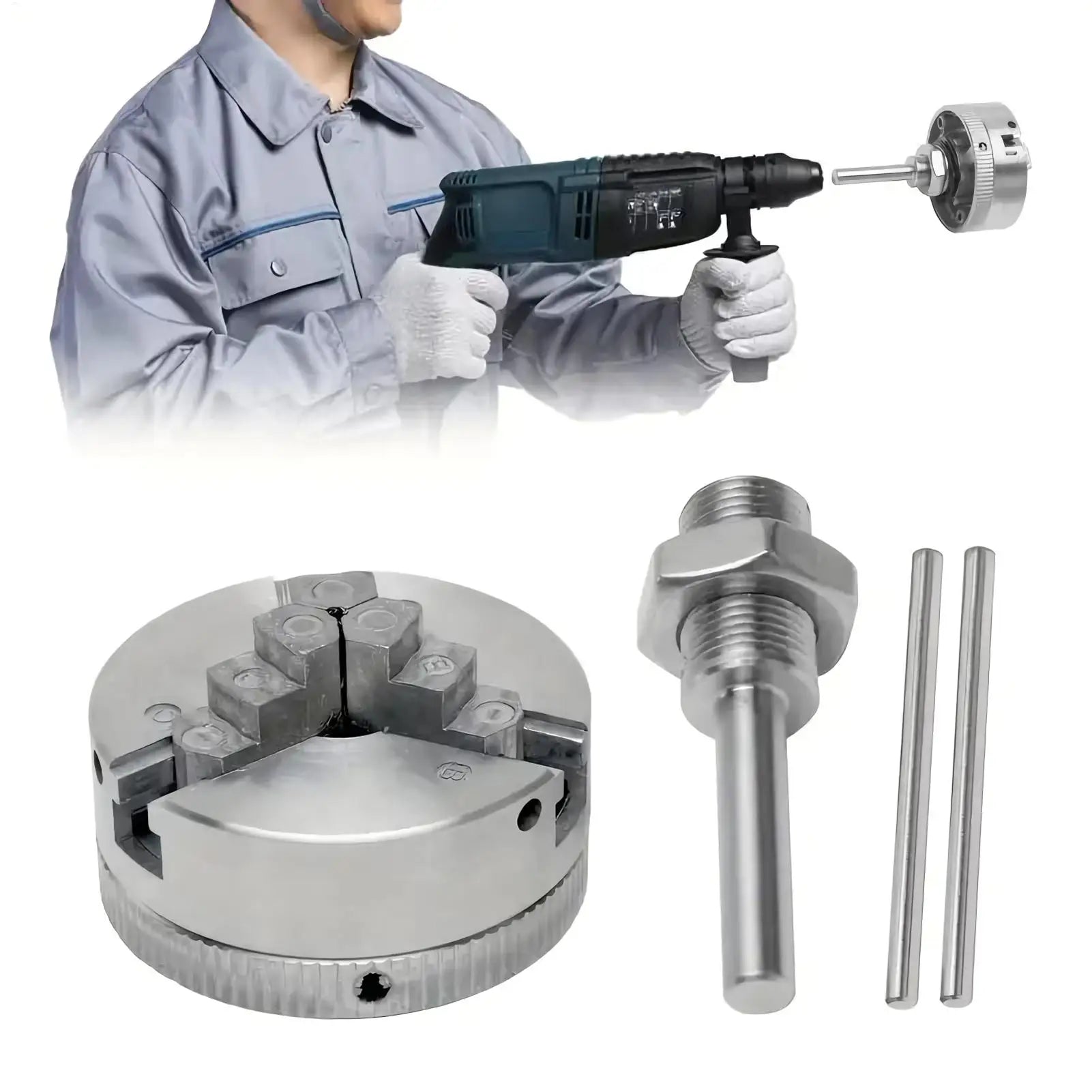 3 Jaw Lathe Chucks 3 Jaw Lathe Chucks for Woodturning Self-Centering Precision Collet Drill Accessories for Industrial Workshop Qme
