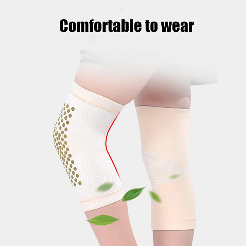 One Pair Self-heating Wormwood Knee Braces Warm Support Soothing Qme