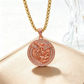 New Arrivals Medallion Religion San Miguel Archangel Zircon Necklace for Men Women Party Gifts Stainless Steel Choker Jewelry Qme 3 60cm