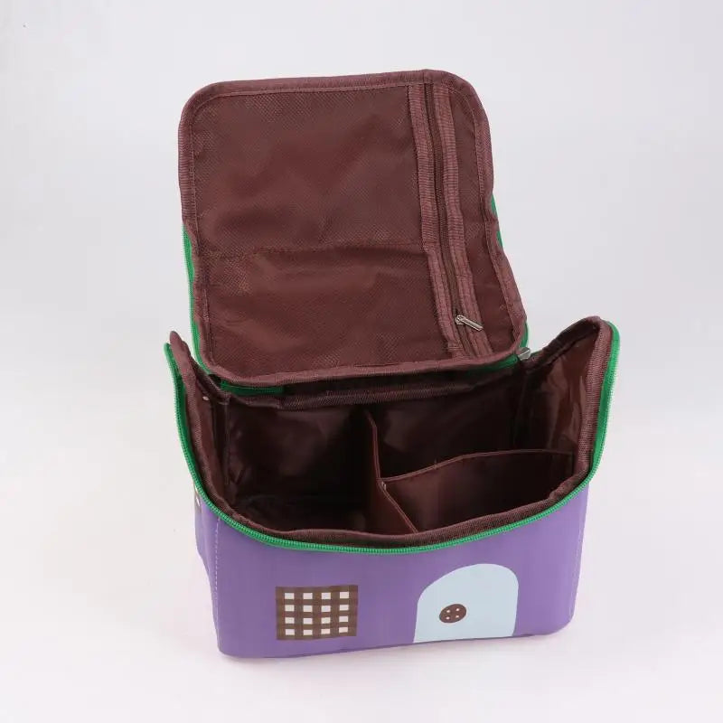 Cute Dopamine Color House Shape Makeup Bag Large Capacity Portable Makeup Storage Bag Cartoon Makeup Handbag Qme