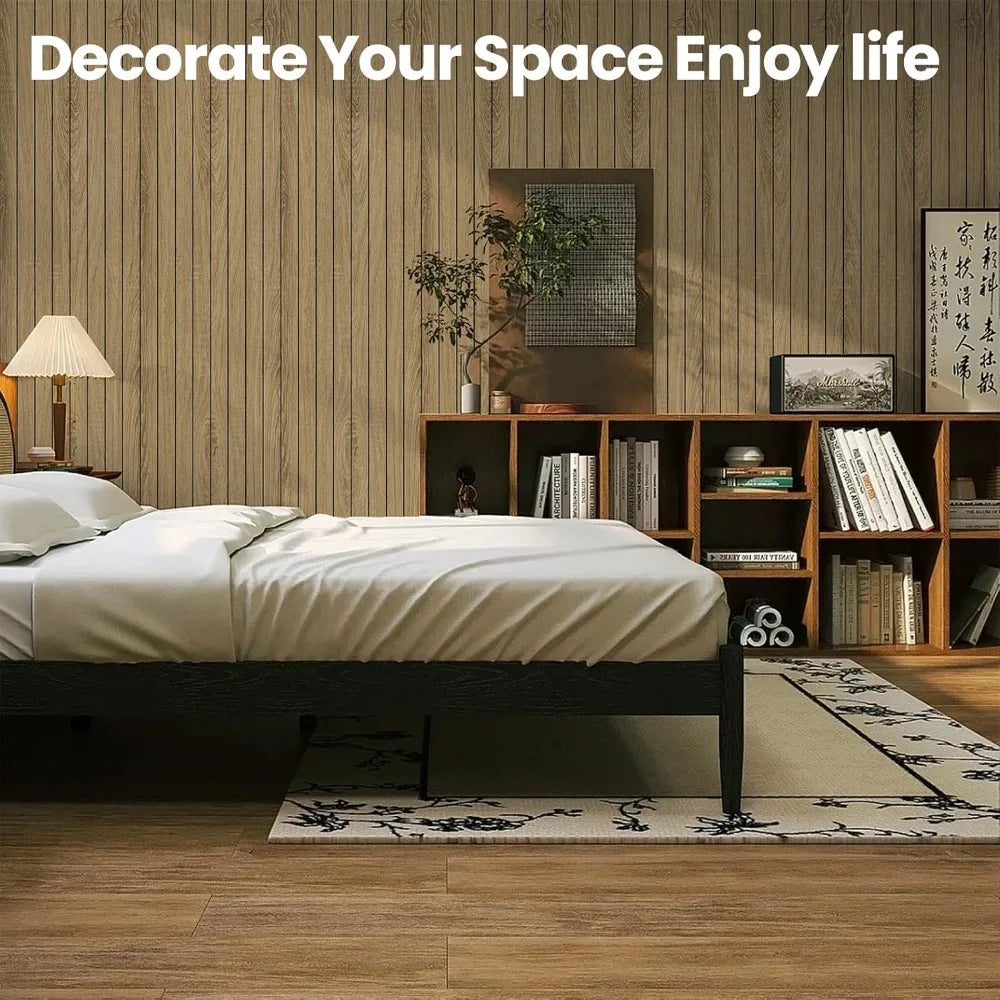 1 Roll Self-Adhesive Wood Grain Wall Panel Waterproof Background Wall Grille Sticker Suitable for Ceiling Living Room Decoration Qme