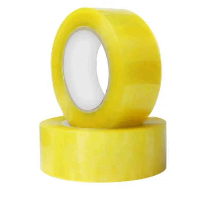 (2Pcs)48mm * 110M Transparent Yellow, Transparent White Tape for Express Packaging of Large Rolls and Thick Box Sealing Qme