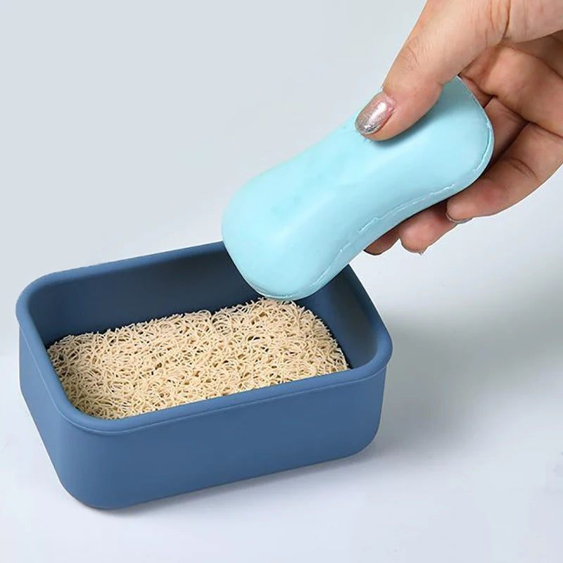 Large Leakproof Travel Soap Case Silicone Box Draining Layer Enhanced Qme