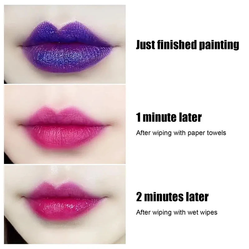 Blue Rose Lipstick Makeup Temperature Color Changing Lipstick Velvet Matte Moisturizing Waterproof Non-stick Cup Shiny Lipstick Qme