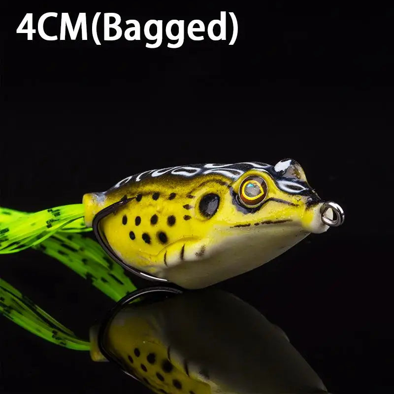 Frog Bait Plastic Fishing Lure Hooks Topwater Ray Artificial 3D Eyes Qme A 5g