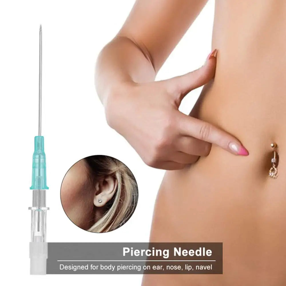Box Of 50PCS Piercing Needles Surgical Steel Disposable Body Piercing Needles Sterilized Permanent Makeup Tattoo Needle Qme
