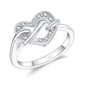 Nice Band Rings For Girlfriend One Love Heart With Spiral 925 Sterling Silver Color Rings Setting White Crystals Women Party Qme 6