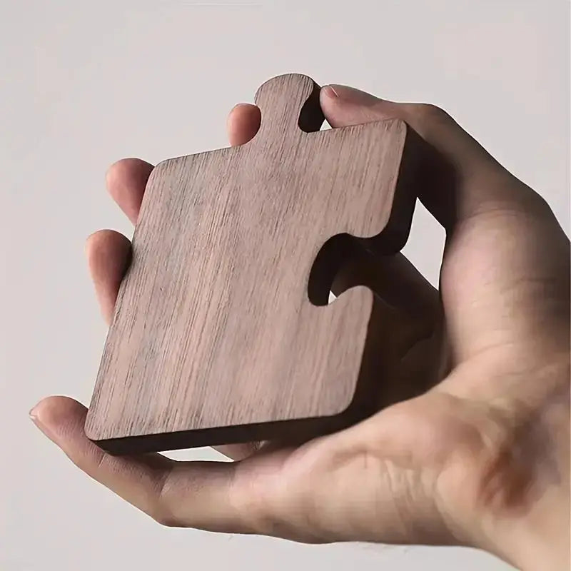 Vintage Wooden Puzzle Coasters Heat Resistant Mats Bar Dining Table Qme
