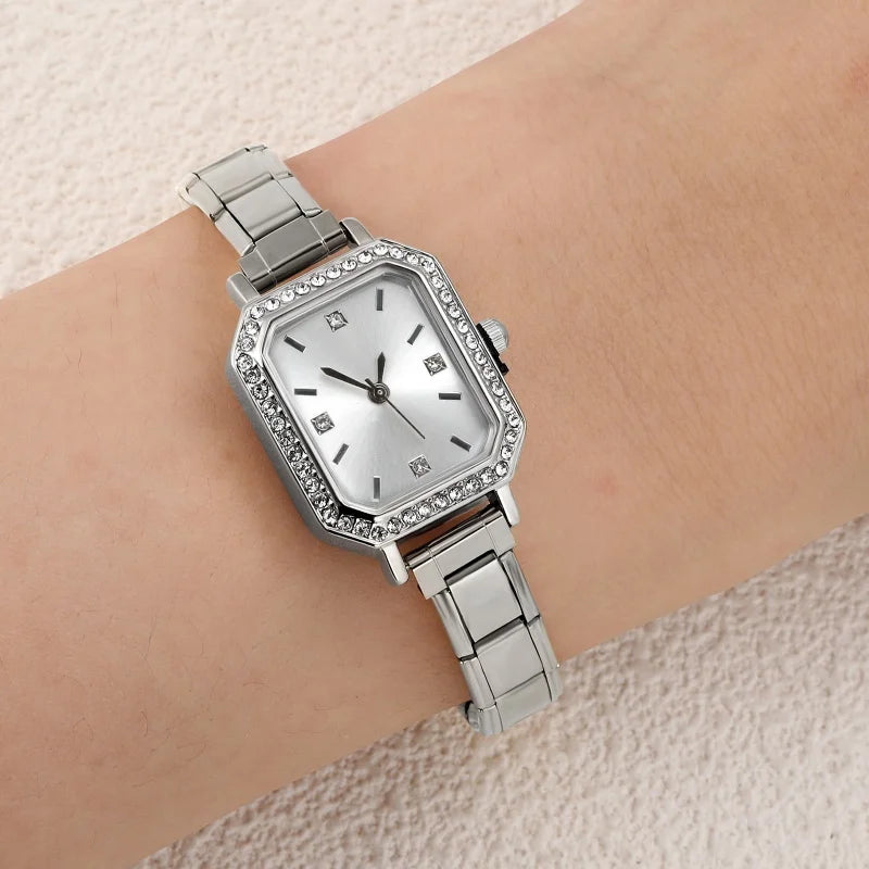 Dropship Wholesale High Quality Oval Square Stainless Steel Watch Hand Bracelet Men Women's 9mm DIY Italian Charm Bangle Jewelry Qme