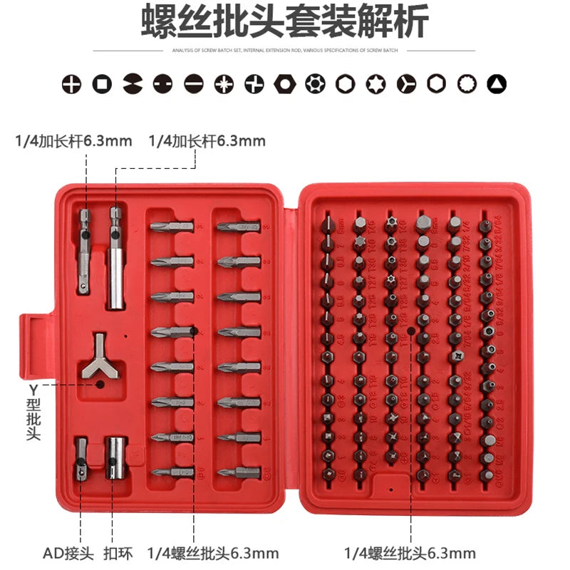 Screwdriver Bit Security Chrome Vanadium CR-V Steel Hex Key Phillips Qme