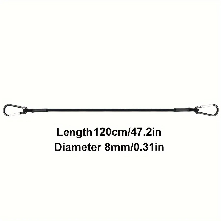 Elastic Ropes with Hooks 30/60/90/120/150cm Stretch Elastic Ropes 8mm Bungee Cords with Hooks Lightweight Bikes Tie Car Luggage Qme Black