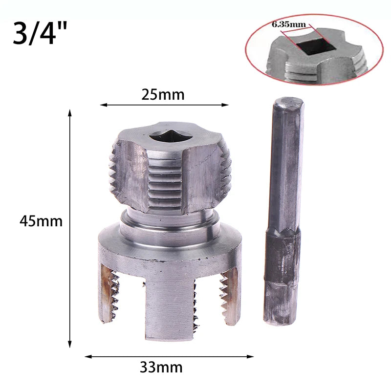 PVC Pipe Threader Kit 1/2" 3/4" PPR Threader Integrated Internal External Pipe Threading Tool Electric Drill Compatible Qme A2