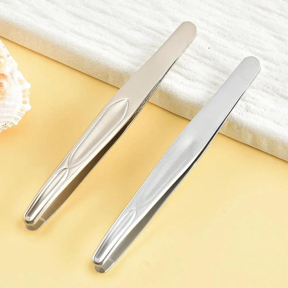 Premium Round Head Tweezers for Eyebrow & Facial Hair Removal Seamless Clips Short Hair Precision Beard Clip Qme