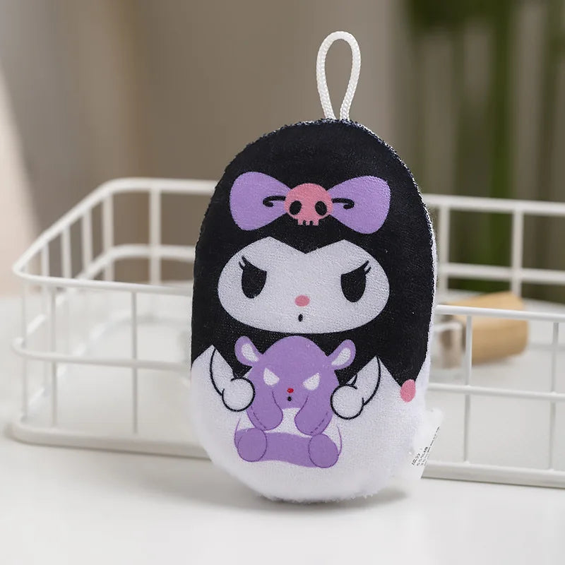 Hello Kitty Kuromi Cartoon-themed Bath Scrubber and Bath Ball Cute and Soft Bath Sponge with Bubble-Making Net Qme 5