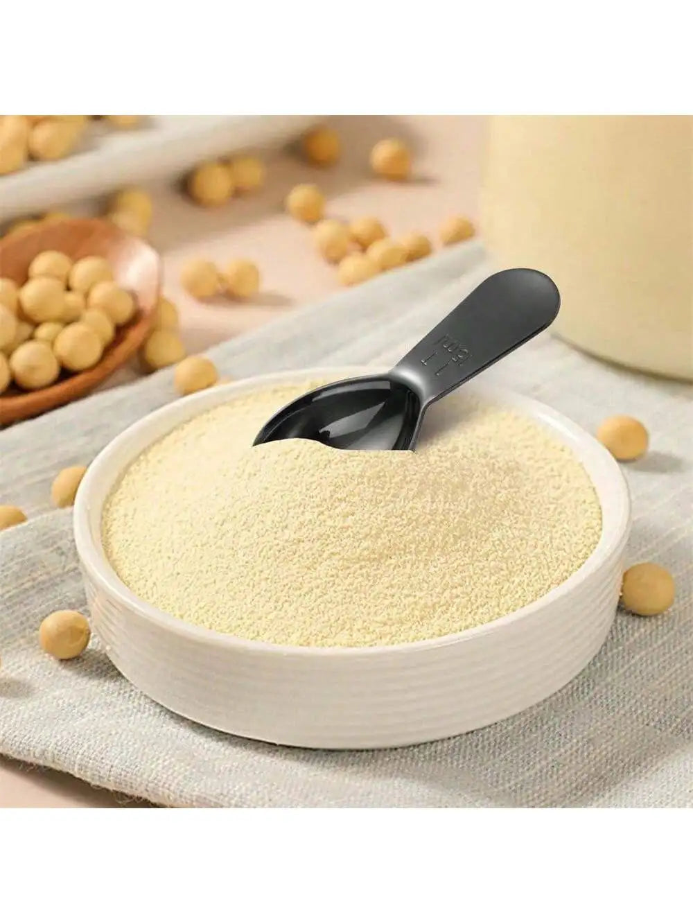 Stainless Steel Short Handle Coffee Measuring Spoon Scale Marks Qme black