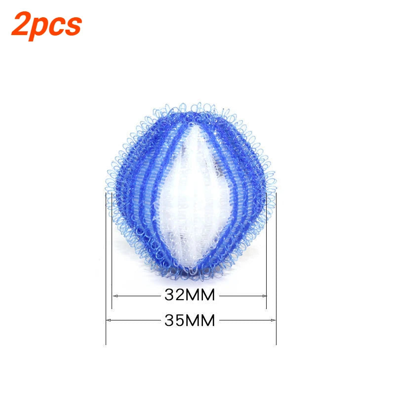 2/4pcs Pet Hair Remover Hair Catcher Reusable Clothes Filter Washing Machine Balls Clean Laundry Ball Washing Machine Accessory Qme 2pcs-blue white