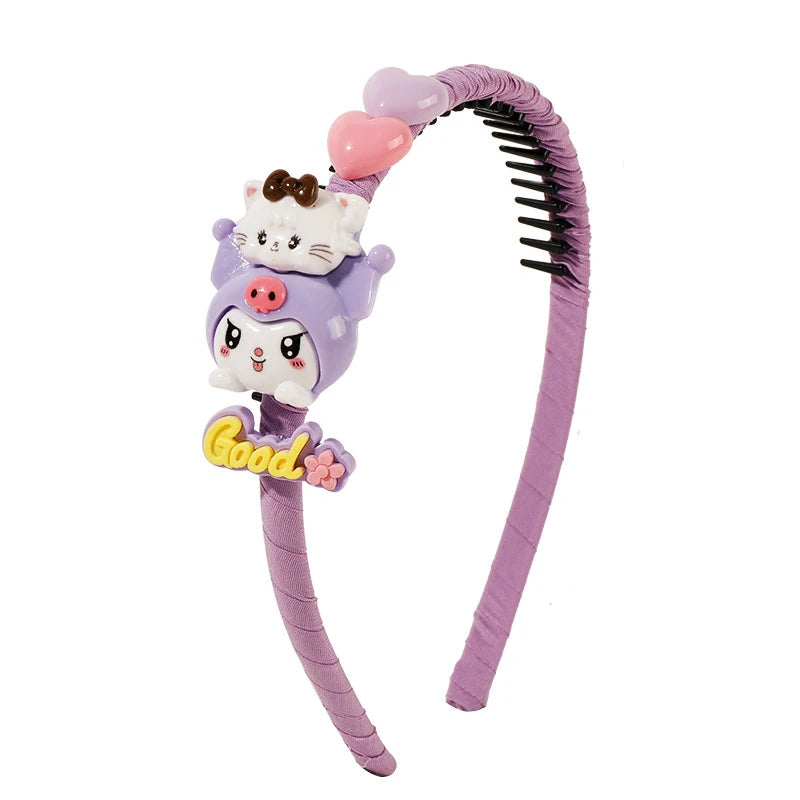 Hello Kitty Kuromi Cartoon Hair Accessories Student Headbands Qme